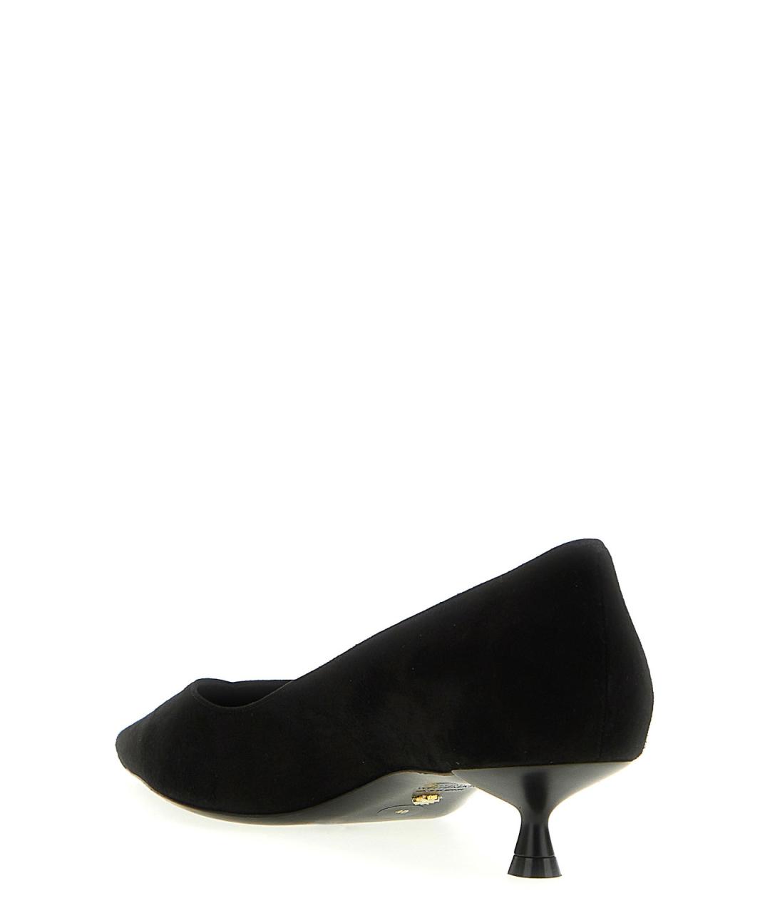 STUART WEITZMAN Черные замшевые лодочки на низком каблуке, фото 3