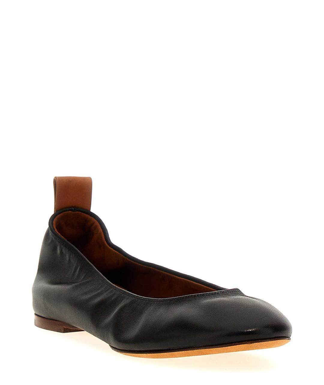 LANVIN Черные кожаные балетки, фото 2