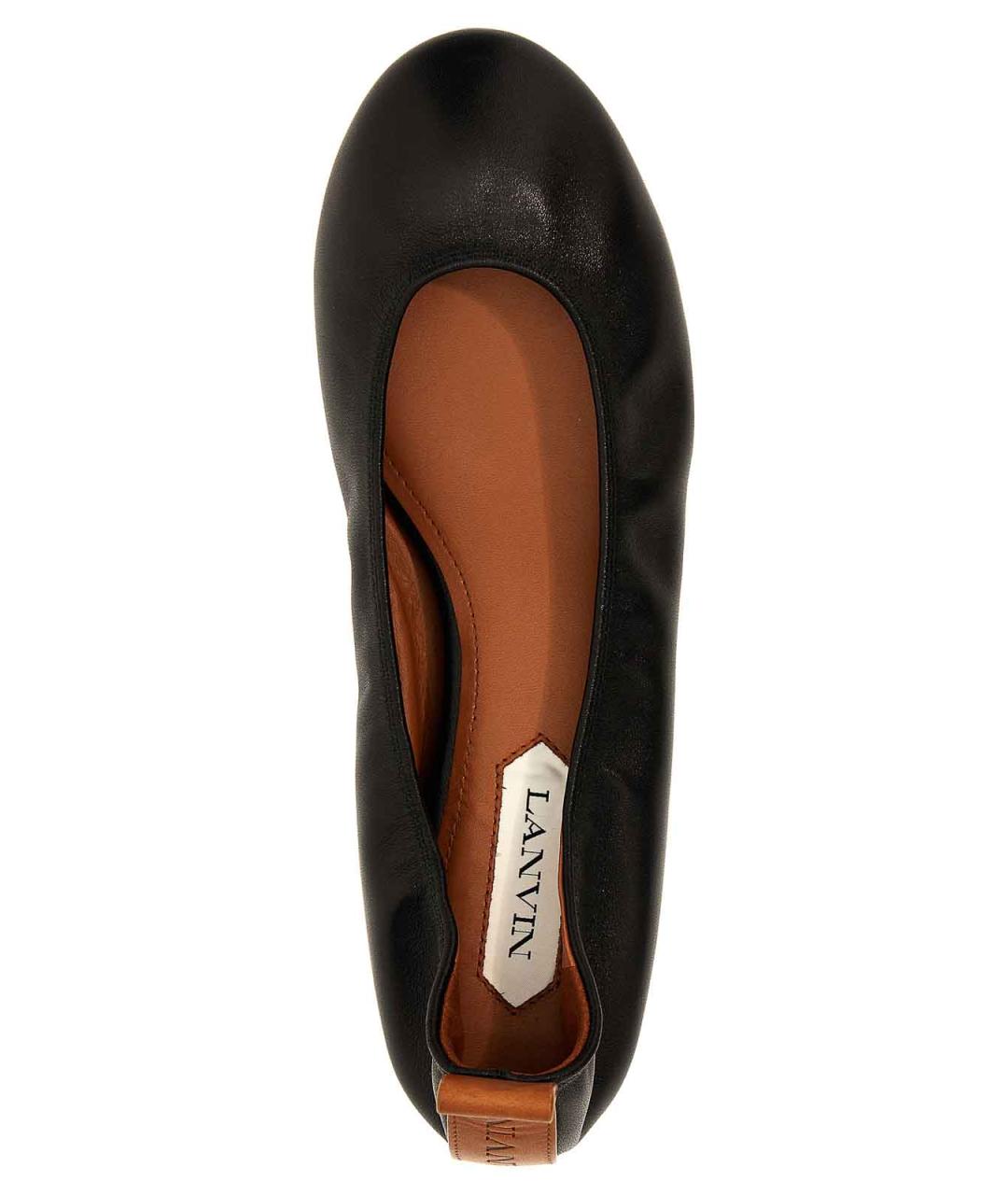 LANVIN Черные кожаные балетки, фото 4