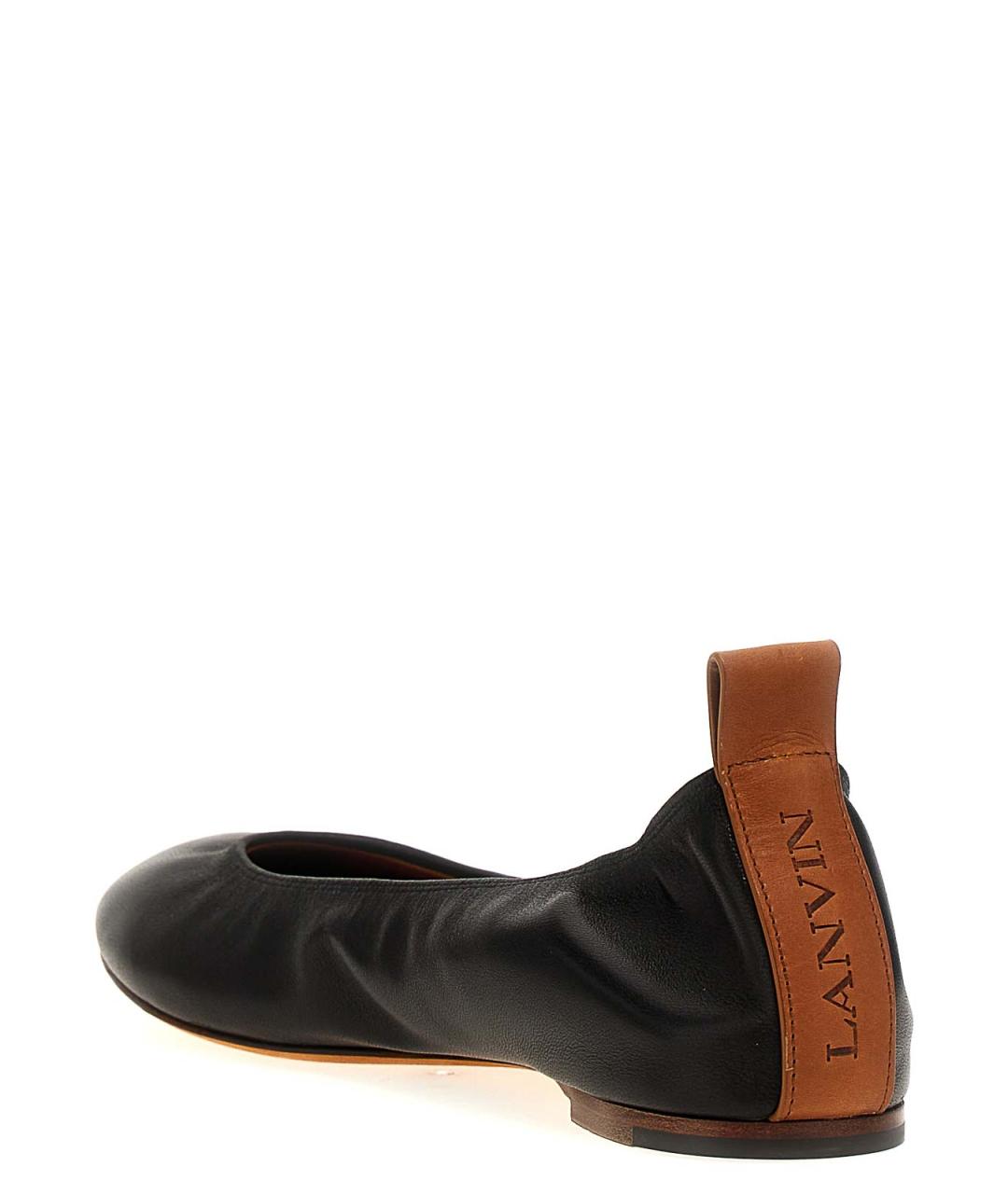 LANVIN Черные кожаные балетки, фото 3
