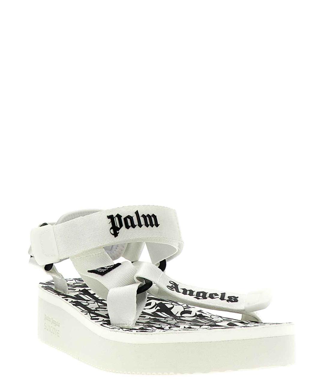 PALM ANGELS Белые текстильные босоножки, фото 2