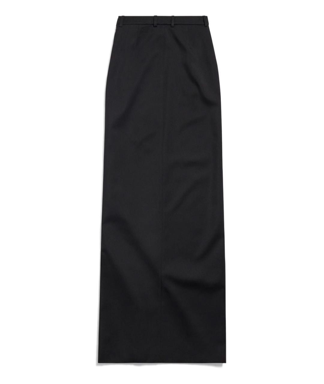 BALENCIAGA Черная шерстяная юбка миди, фото 3