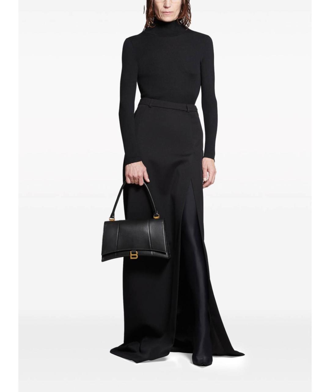 BALENCIAGA Черная шерстяная юбка миди, фото 5