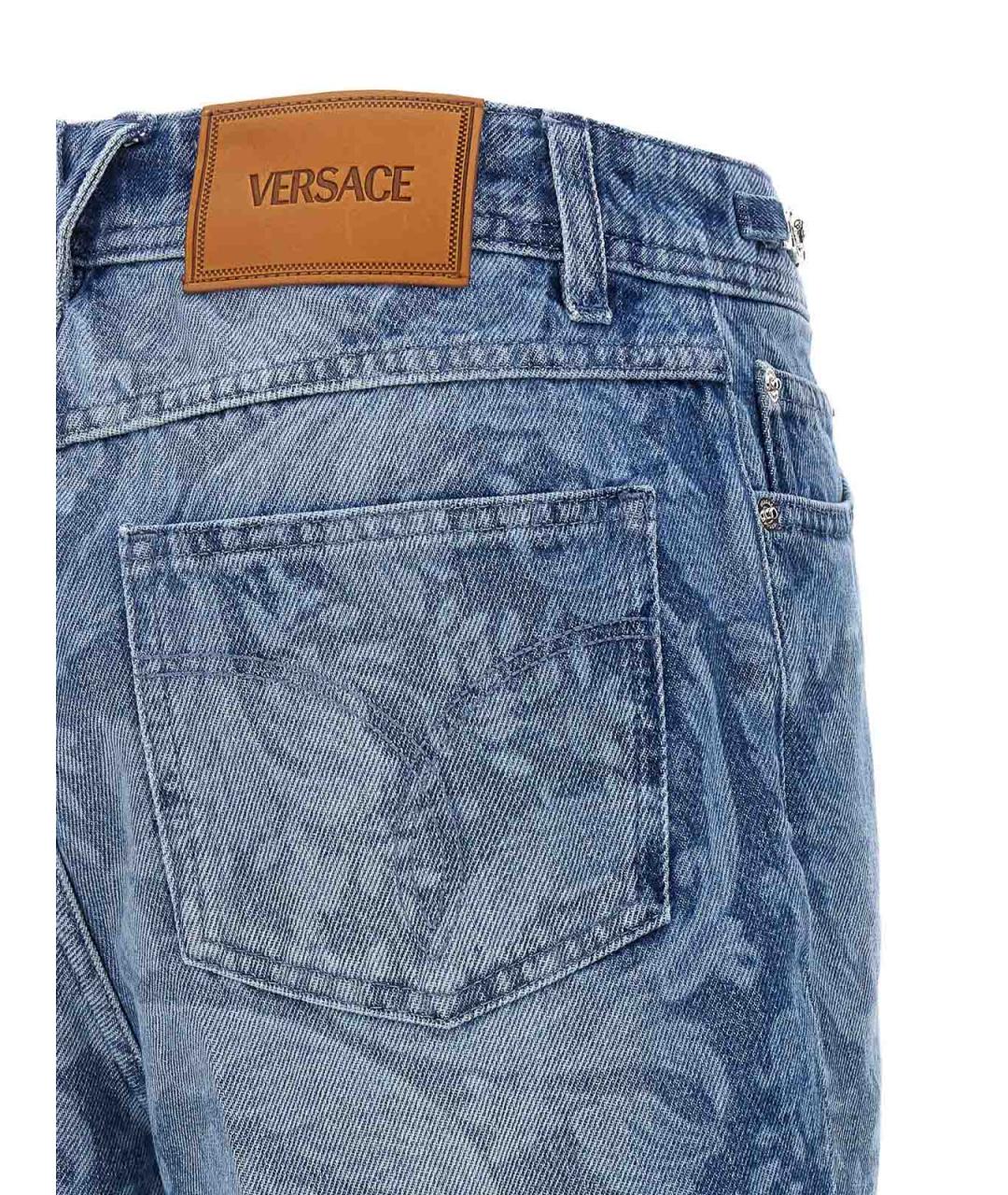 VERSACE Синие хлопковые шорты, фото 4