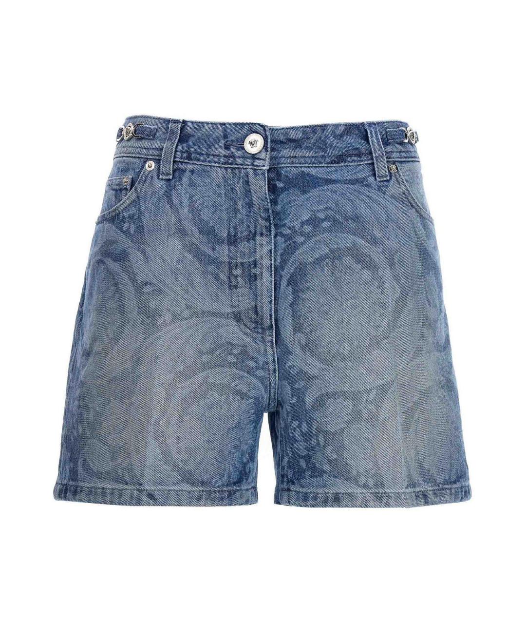 VERSACE Синие хлопковые шорты, фото 1