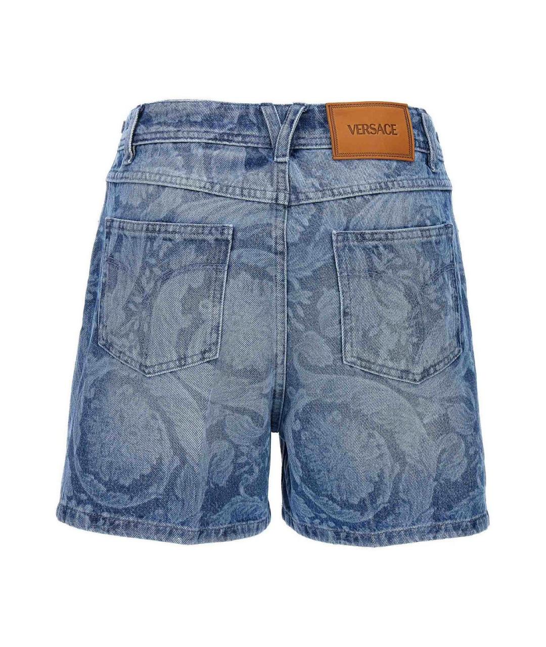 VERSACE Синие хлопковые шорты, фото 2