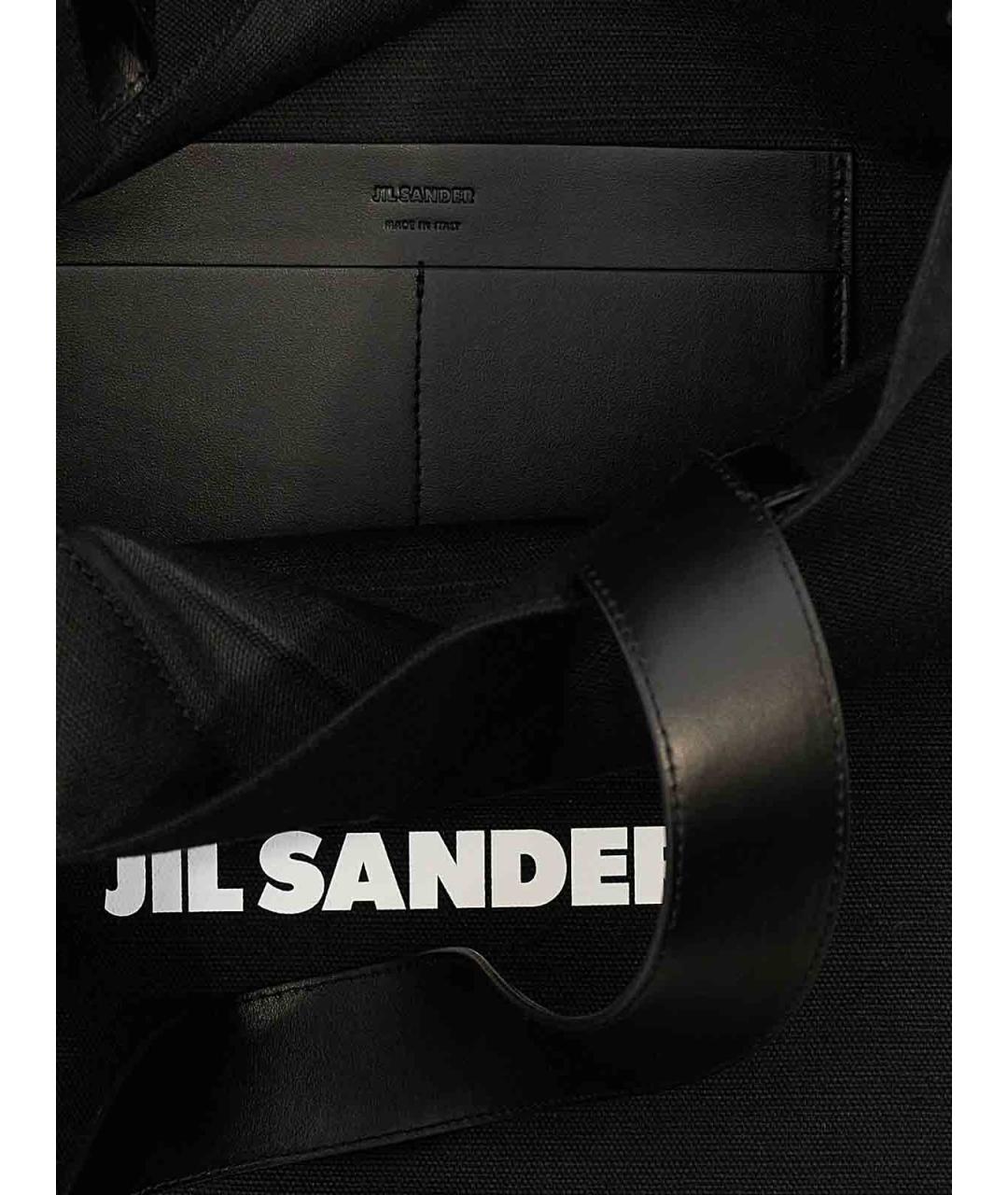 JIL SANDER Черная тканевая сумка тоут, фото 4