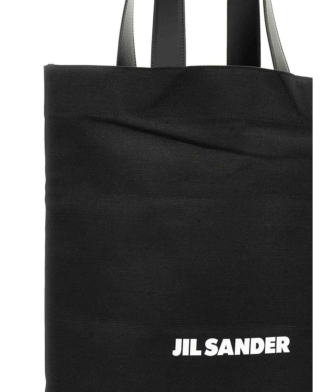 JIL SANDER Черная тканевая сумка тоут, фото 3