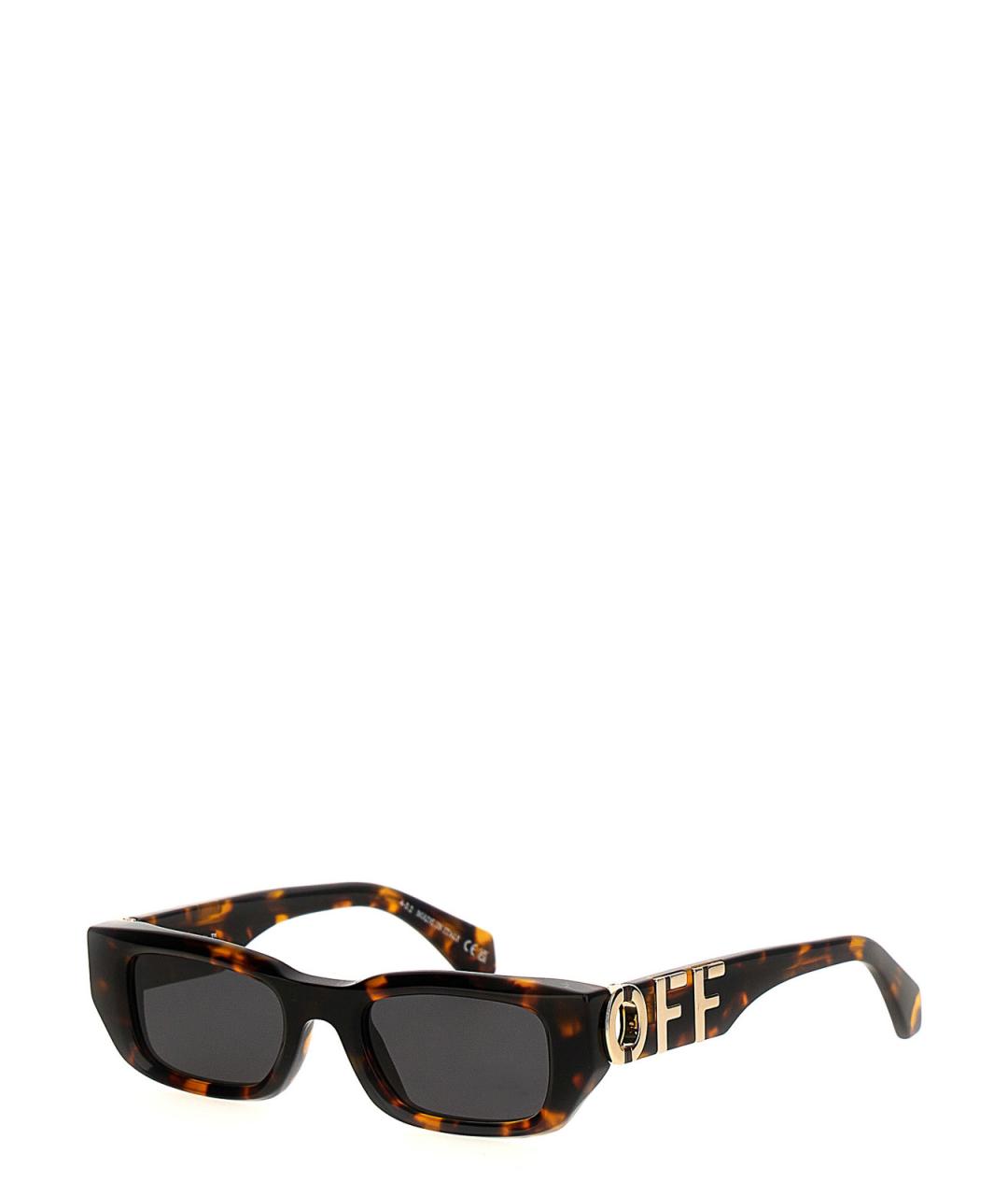OFF-WHITE Коричневые пластиковые солнцезащитные очки, фото 3