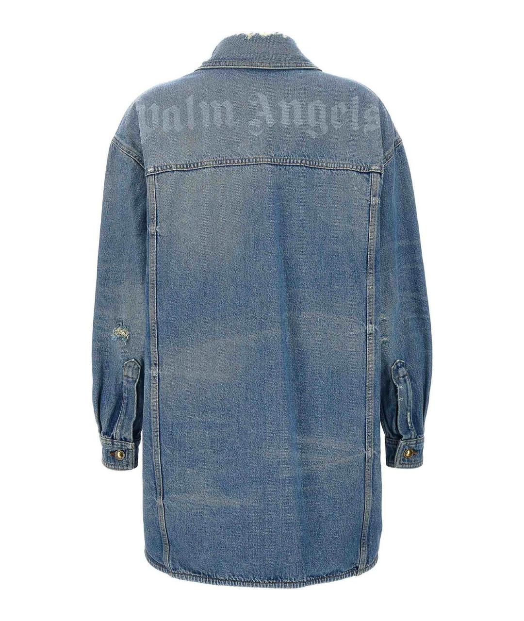 PALM ANGELS Голубая хлопковая куртка, фото 2
