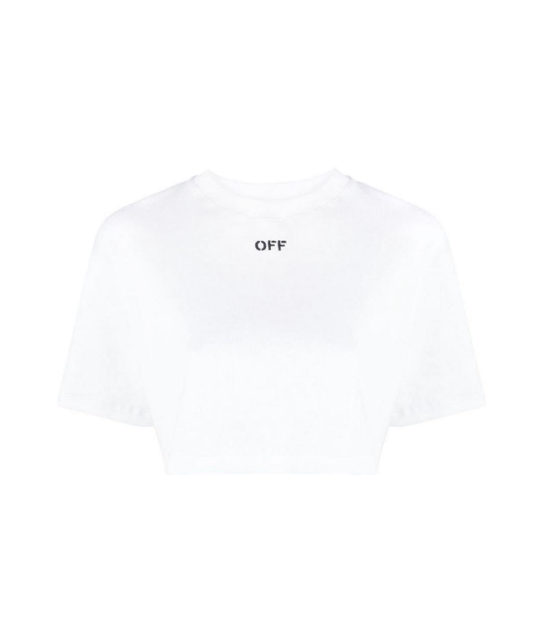 OFF-WHITE Белая хлопковая футболка, фото 1
