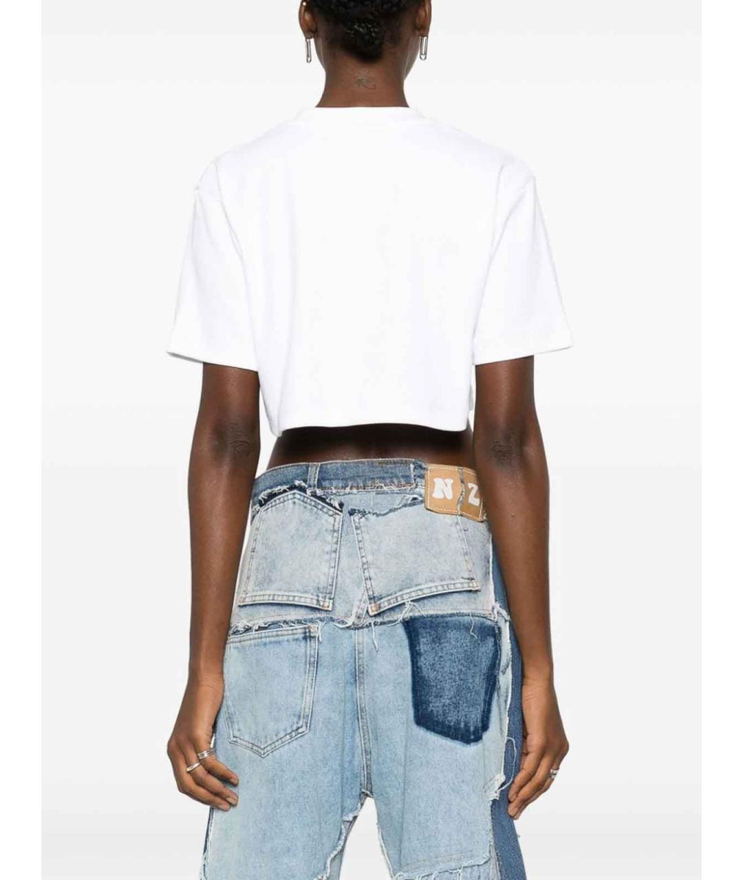 OFF-WHITE Белая хлопковая футболка, фото 2