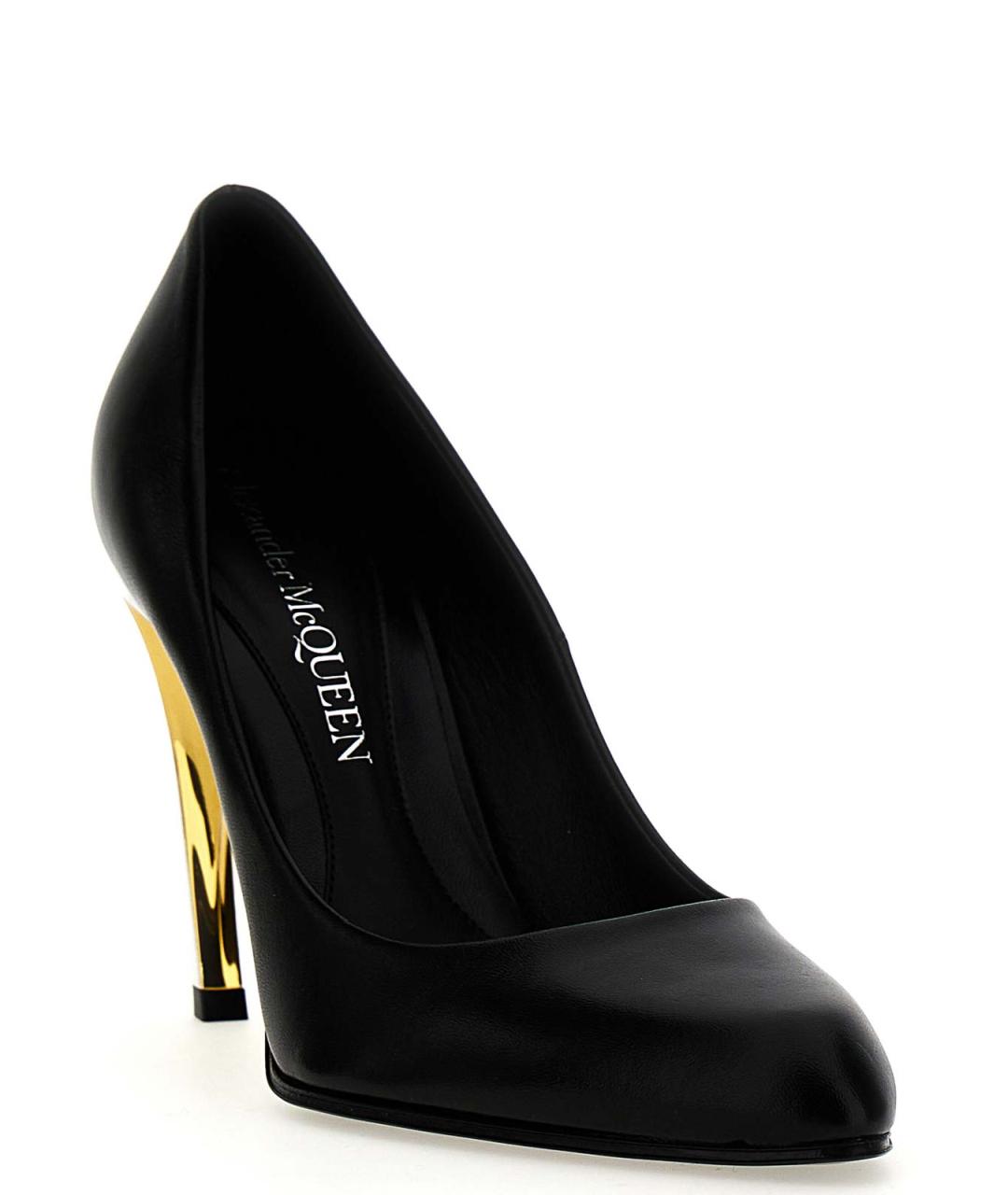 ALEXANDER MCQUEEN Черные кожаные туфли, фото 2