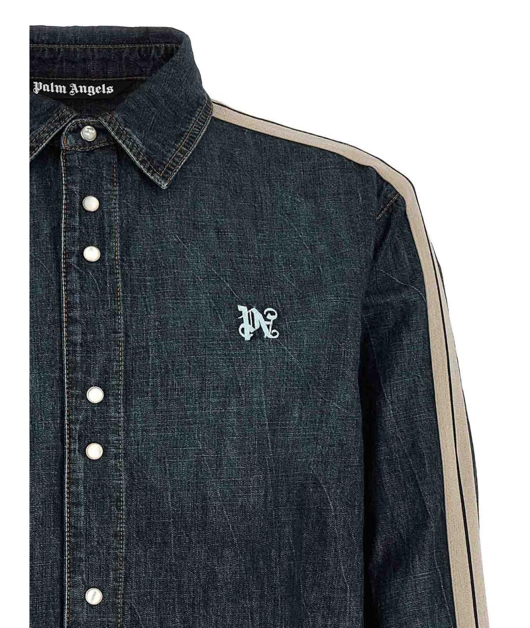 PALM ANGELS Синяя хлопковая классическая рубашка, фото 4