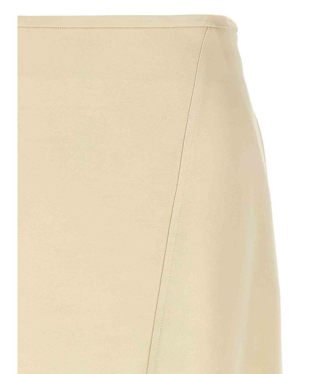 JIL SANDER Белая шелковая юбка миди, фото 3