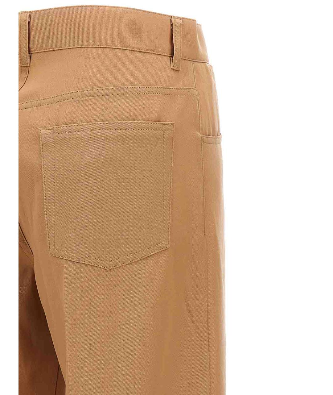 JIL SANDER Коричневые шерстяные прямые брюки, фото 4