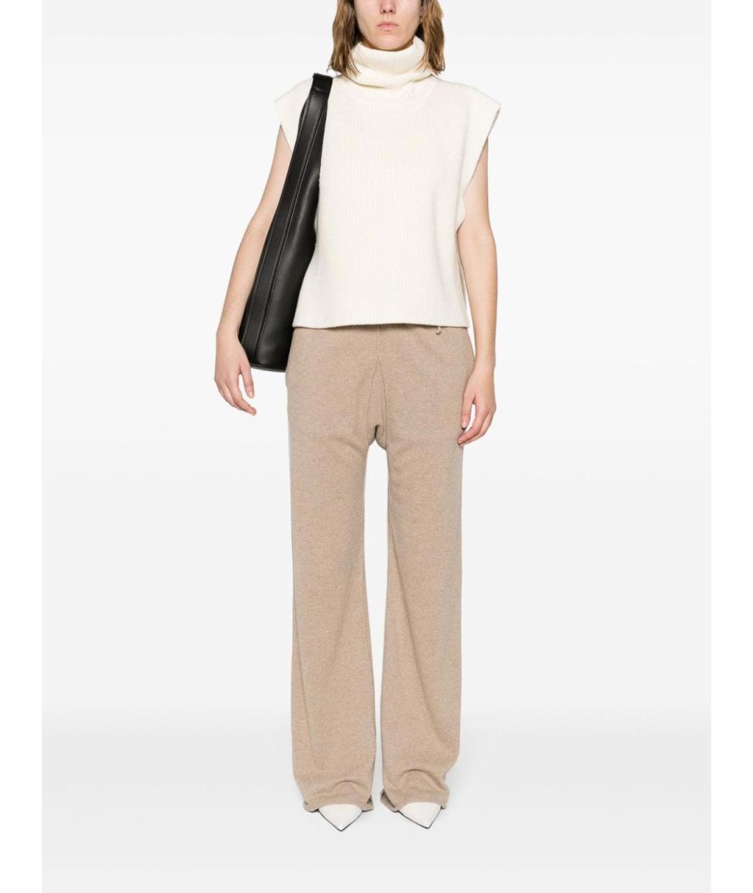 MAISON MARGIELA Бежевые кашемировые брюки широкие, фото 5