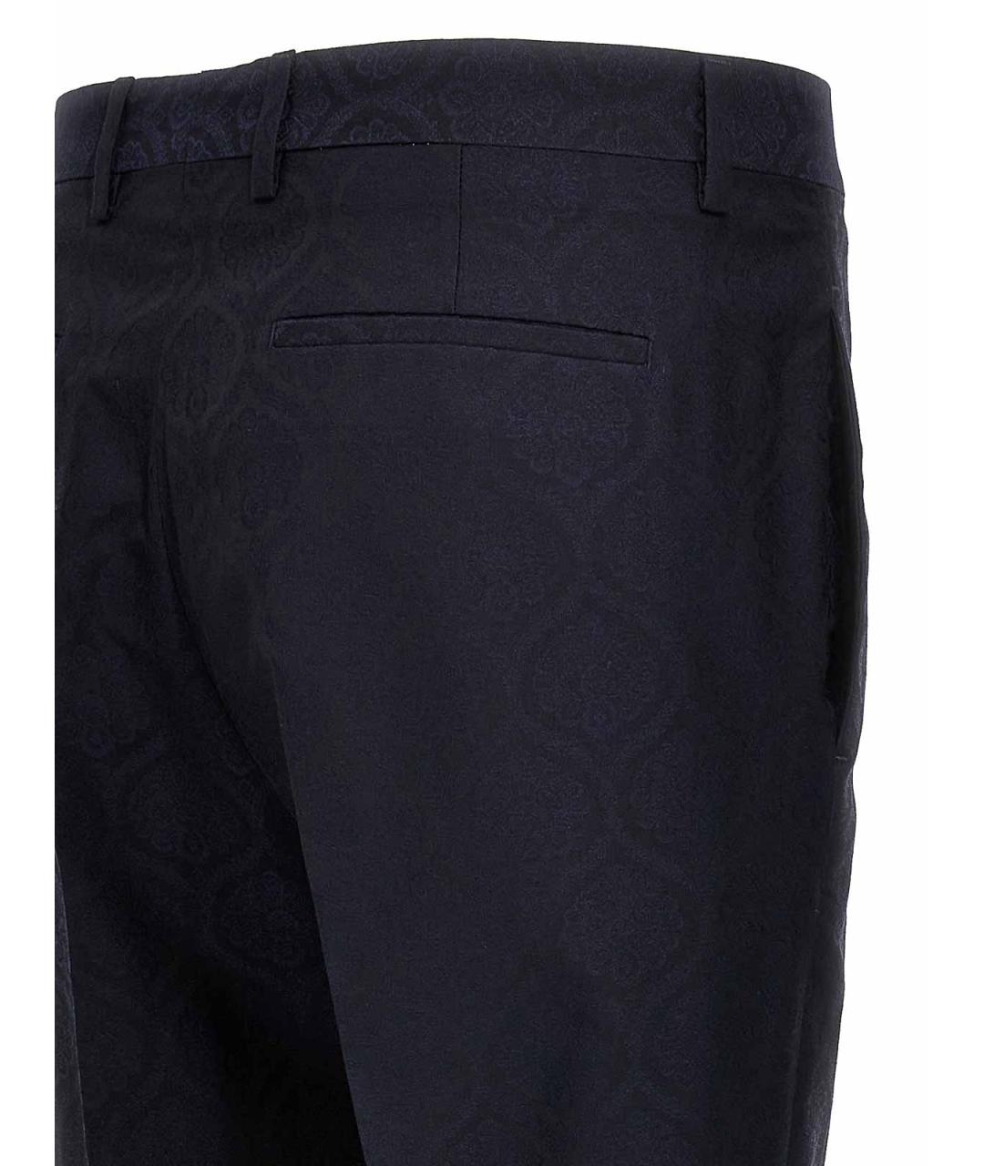 ETRO Синие хлопковые классические брюки, фото 4