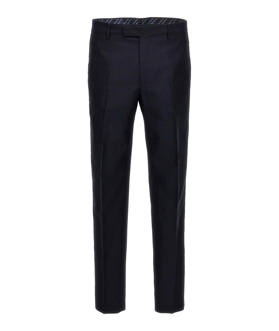 ETRO Синие хлопковые классические брюки, фото 1