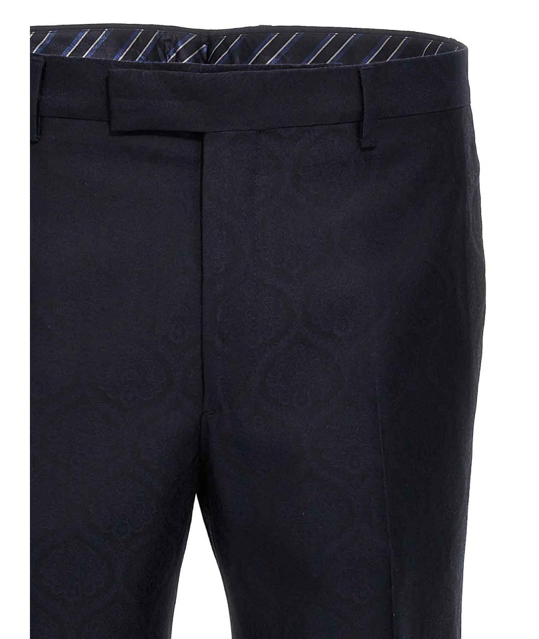 ETRO Синие хлопковые классические брюки, фото 3