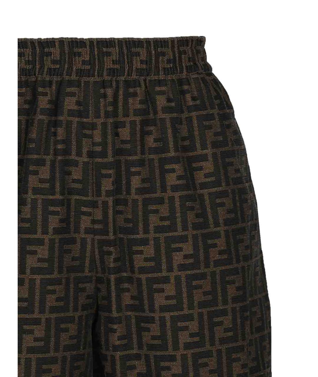 FENDI Коричневые хлопковые шорты, фото 3