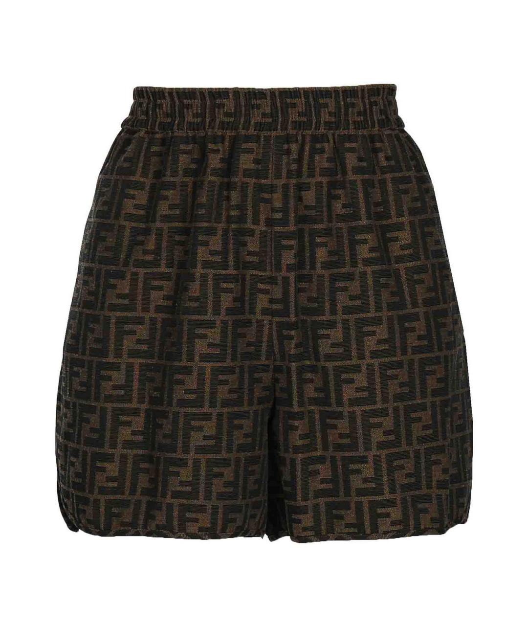 FENDI Коричневые хлопковые шорты, фото 1