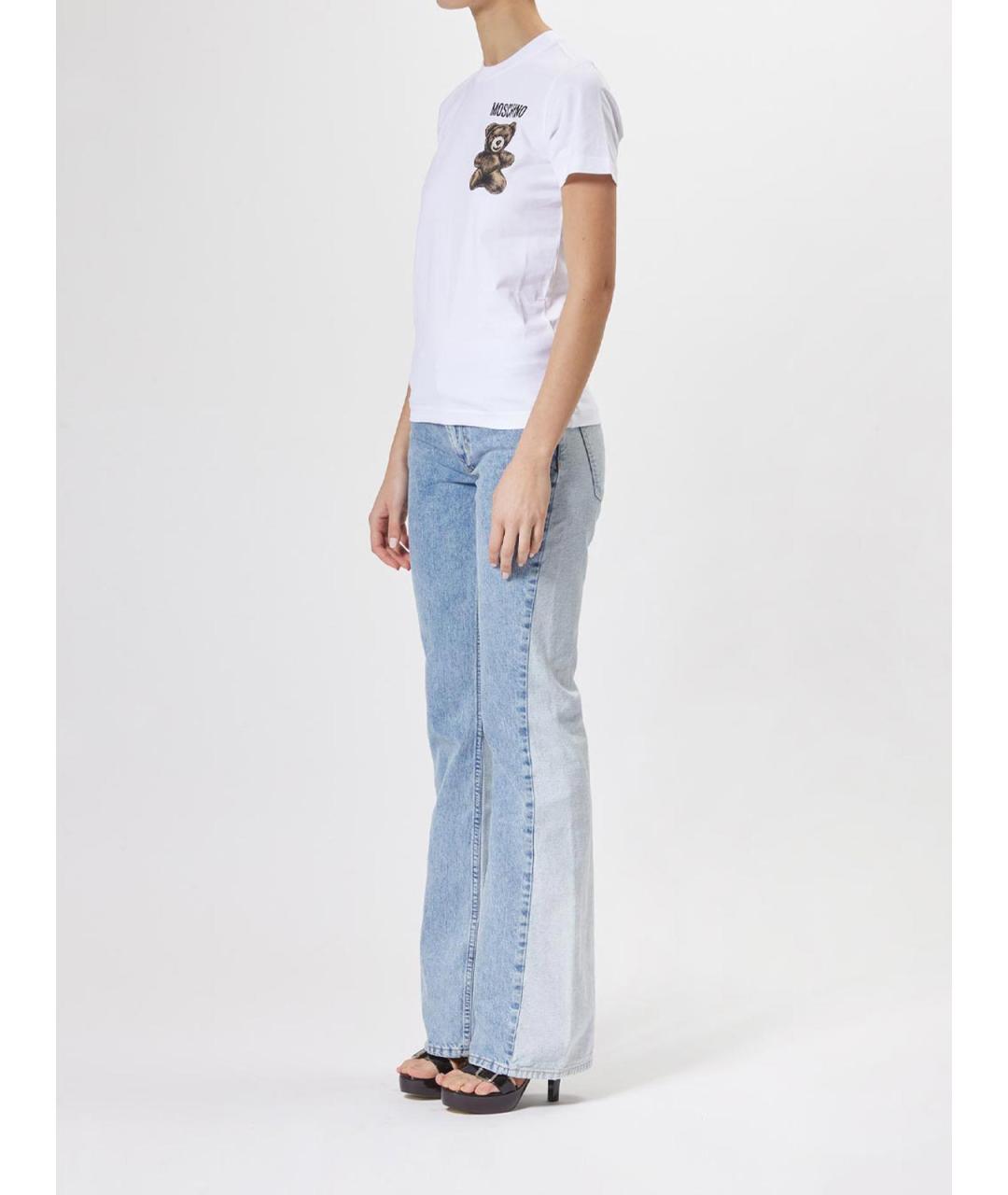 MOSCHINO Белая хлопковая футболка, фото 4