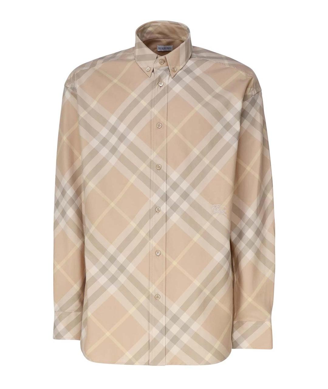 BURBERRY Бежевая хлопковая кэжуал рубашка, фото 1