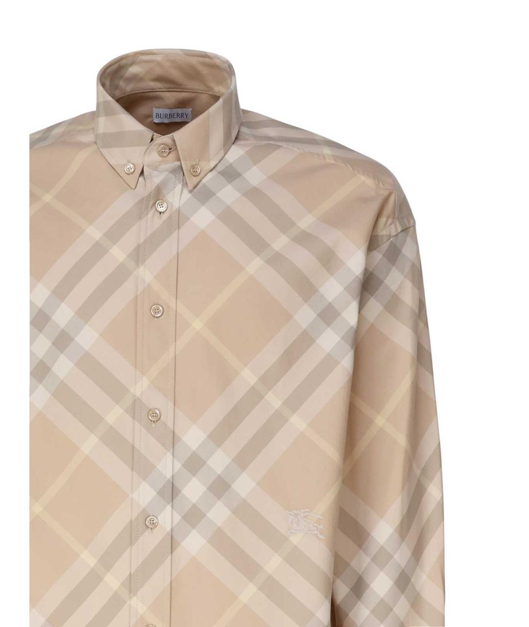 BURBERRY Бежевая хлопковая кэжуал рубашка, фото 3