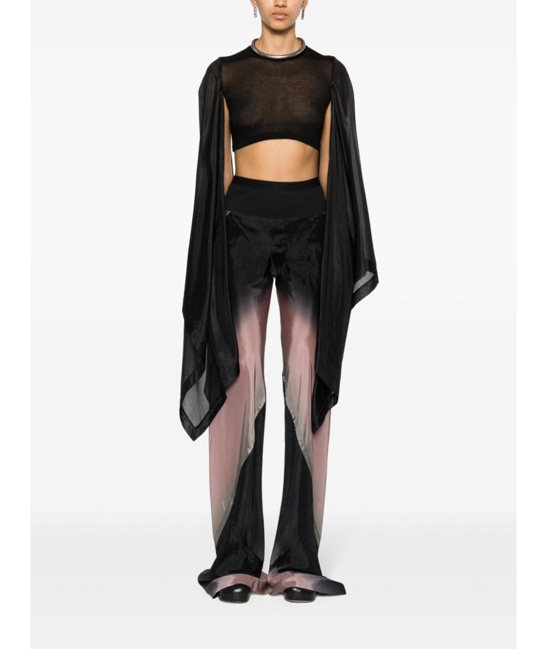 RICK OWENS Черная хлопковая футболка, фото 4