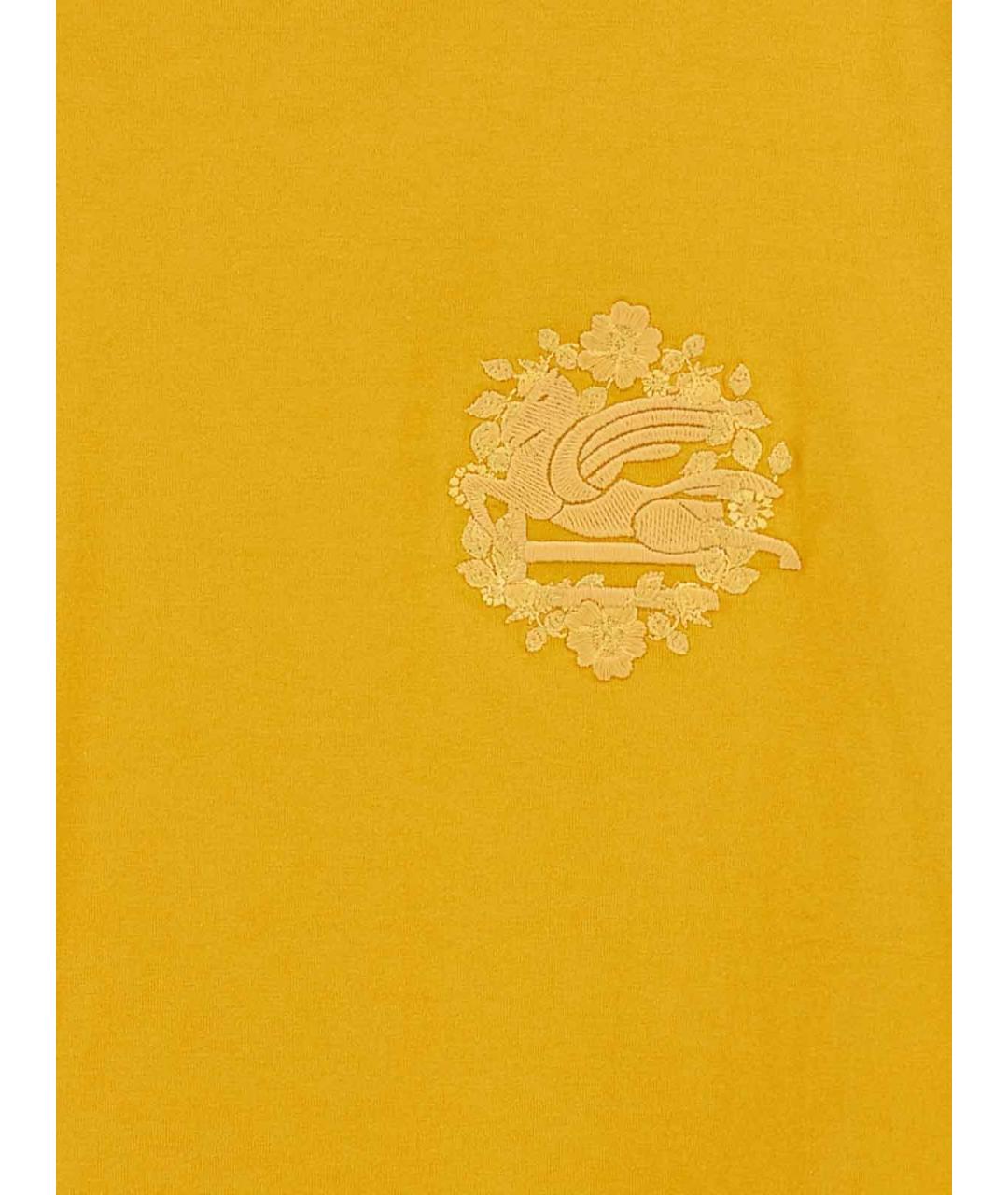 ETRO Желтая хлопковая футболка, фото 4