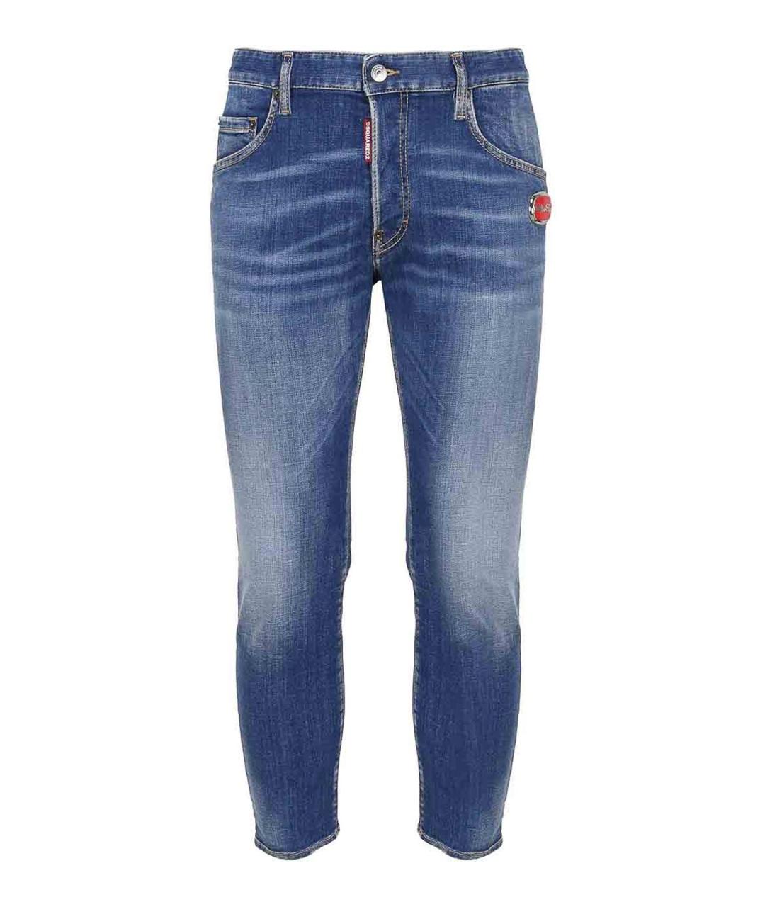 DSQUARED2 Синие хлопковые прямые джинсы, фото 1