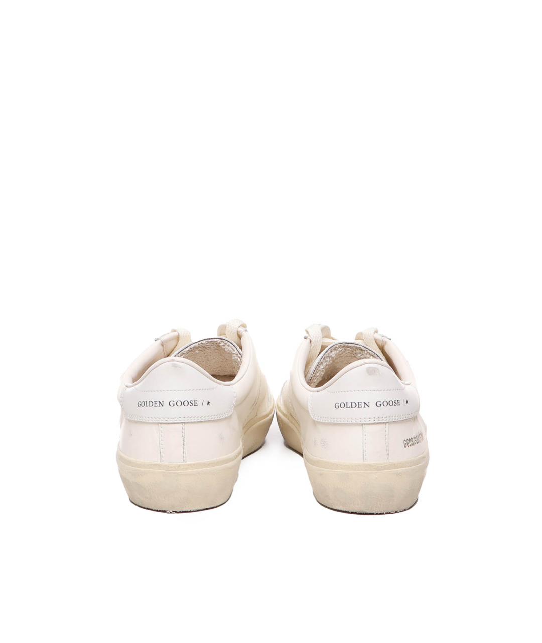 GOLDEN GOOSE Белые кожаные низкие кроссовки / кеды, фото 2