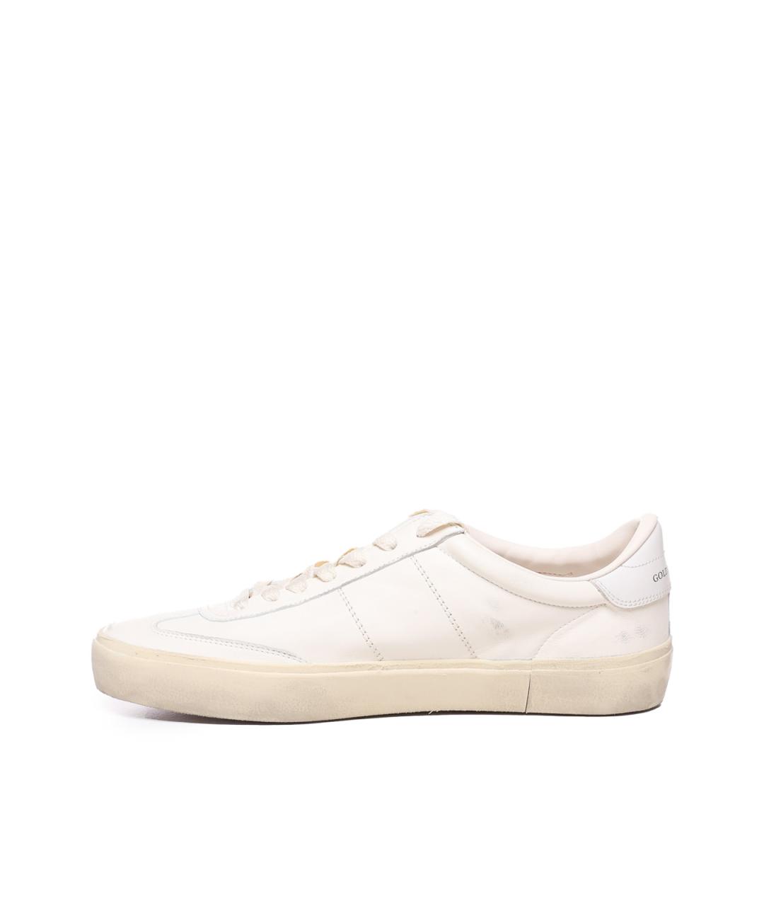 GOLDEN GOOSE Белые кожаные низкие кроссовки / кеды, фото 4