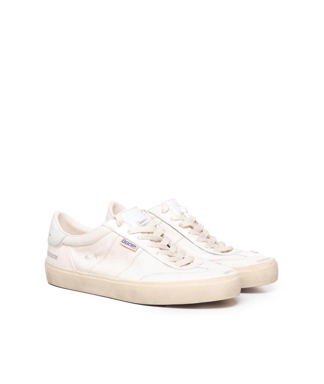 GOLDEN GOOSE Белые кожаные низкие кроссовки / кеды, фото 3