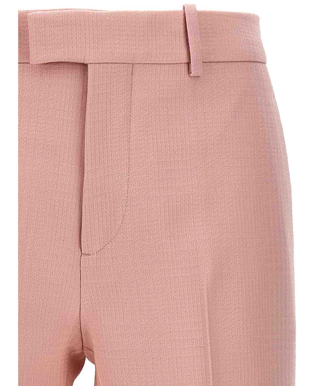 BURBERRY Бежевые шерстяные прямые брюки, фото 3