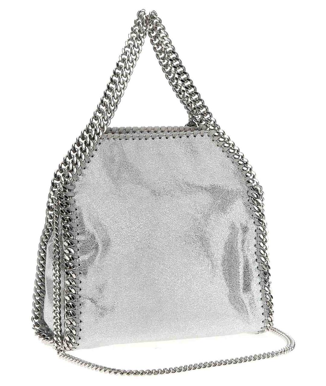 STELLA MCCARTNEY Серебряная синтетическая сумка тоут, фото 2