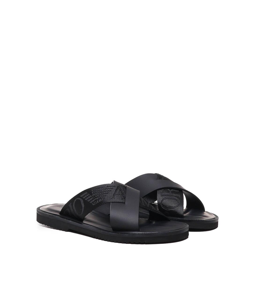 EMPORIO ARMANI Черные шлепанцы, фото 3