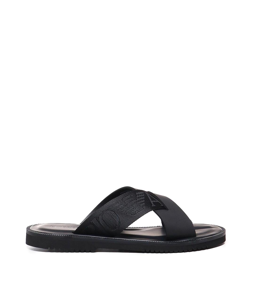 EMPORIO ARMANI Черные шлепанцы, фото 1