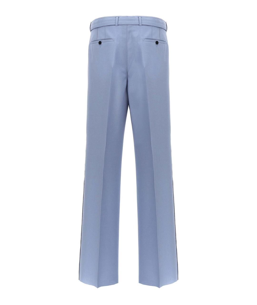 LANVIN Голубые шерстяные классические брюки, фото 2