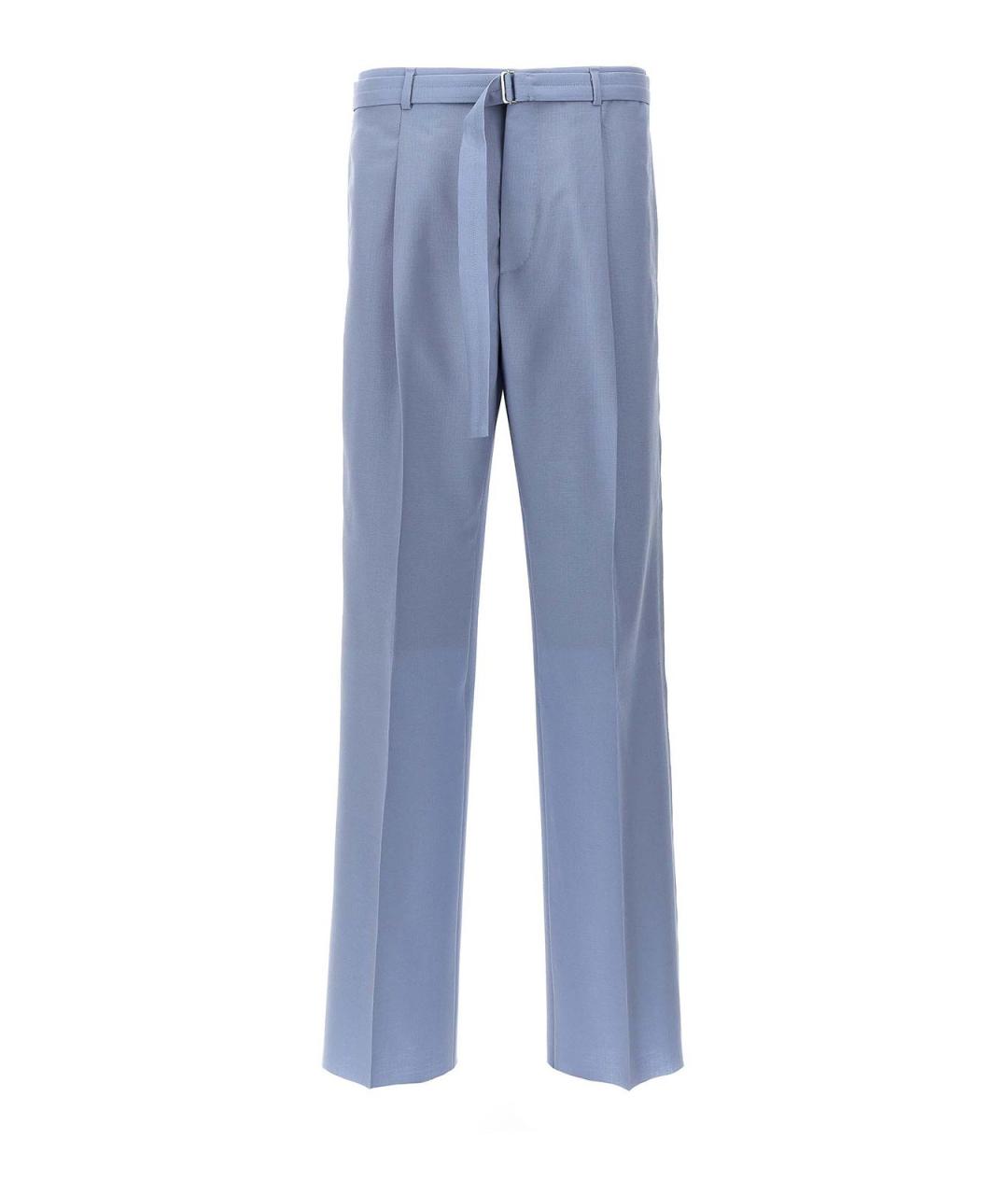 LANVIN Голубые шерстяные классические брюки, фото 1