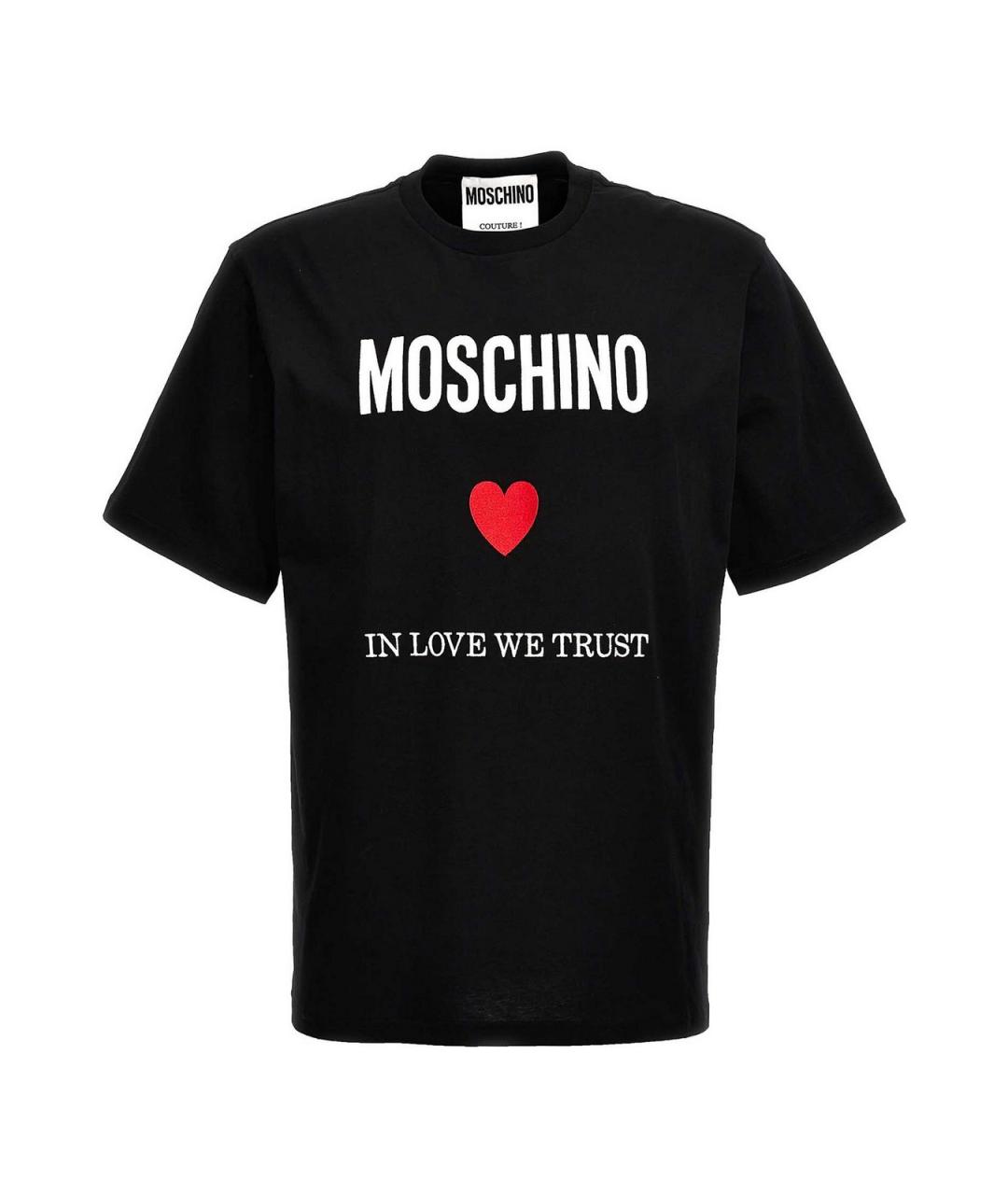 MOSCHINO Черная хлопковая футболка, фото 1