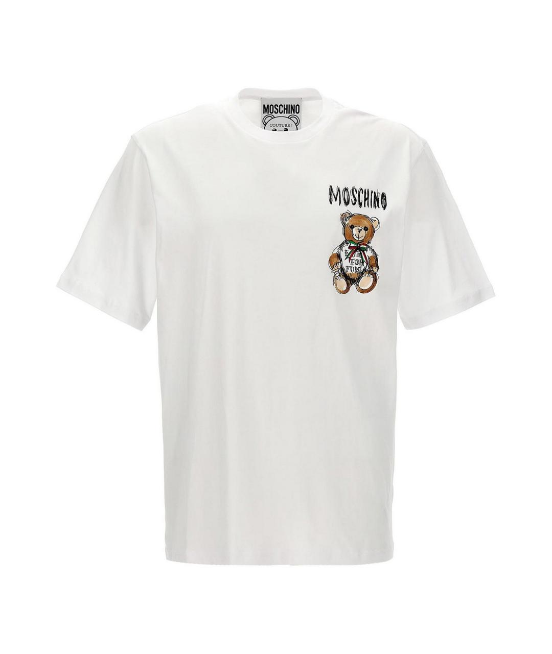 MOSCHINO Белая хлопковая футболка, фото 1