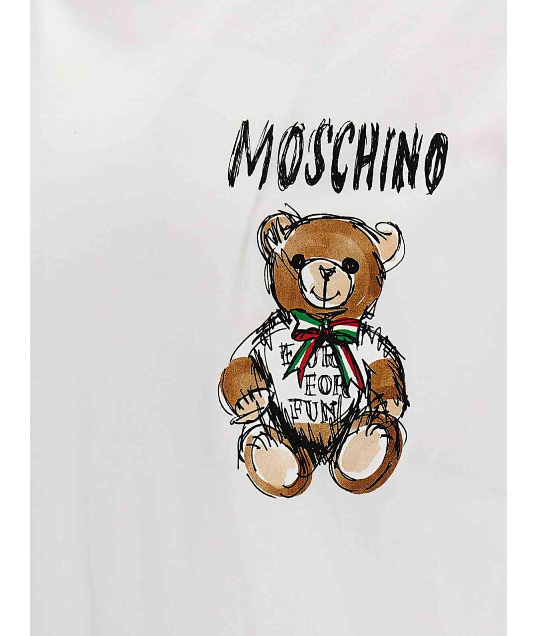MOSCHINO Белая хлопковая футболка, фото 4