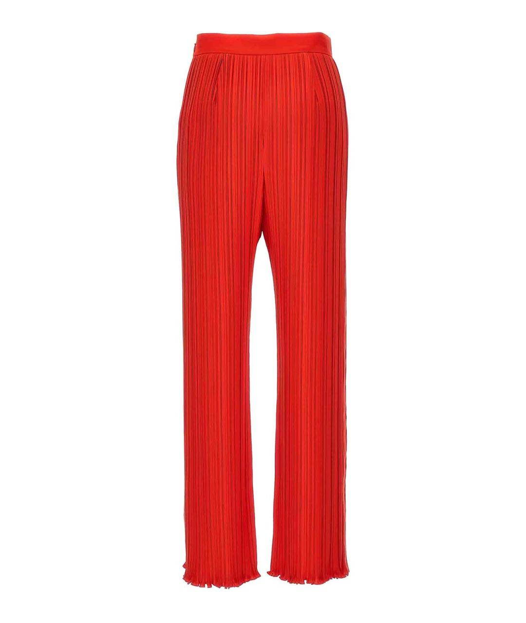 LANVIN Красные полиэстеровые прямые брюки, фото 2
