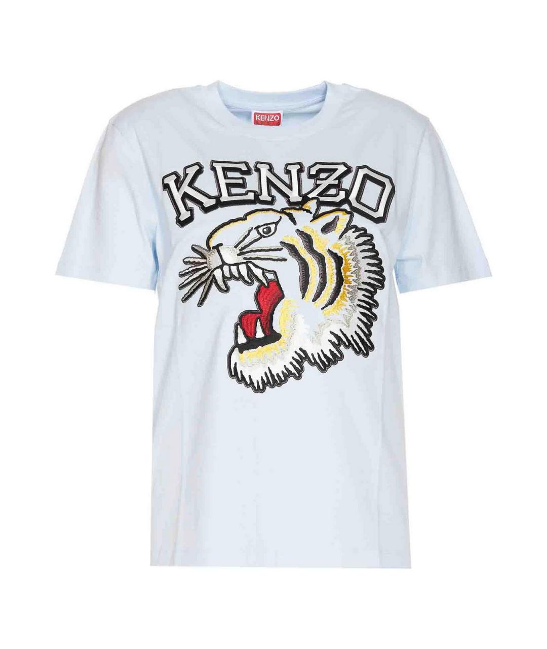 KENZO Синяя хлопковая футболка, фото 1