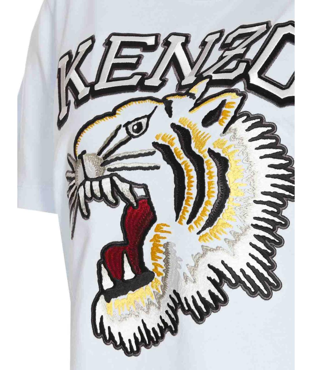 KENZO Синяя хлопковая футболка, фото 3