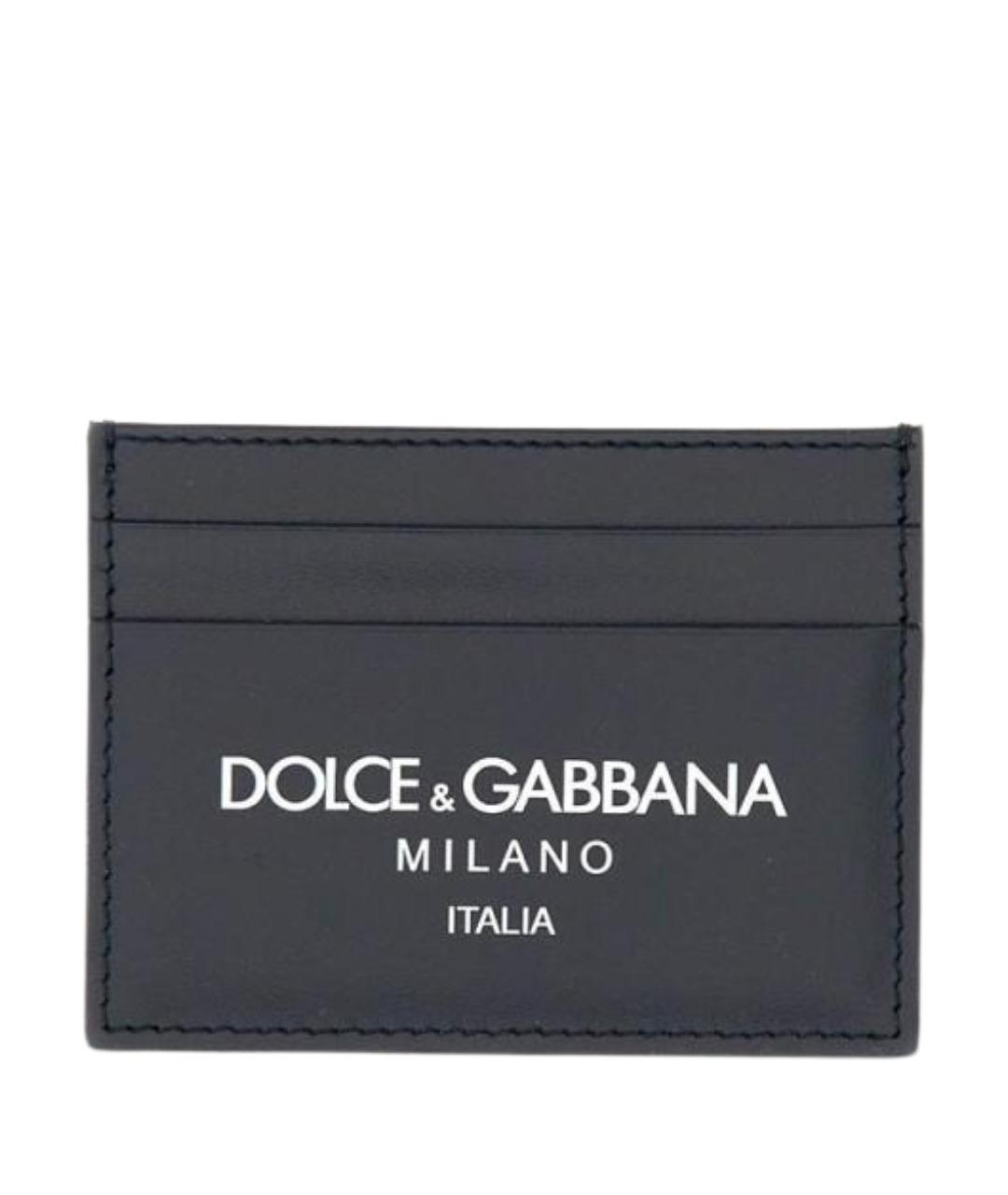 DOLCE&GABBANA Синий кожаный кардхолдер, фото 1