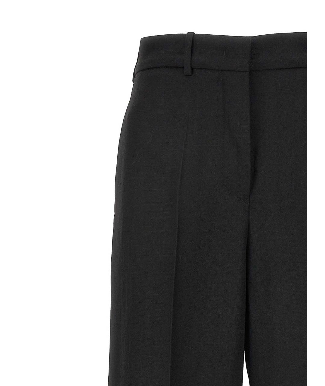 JIL SANDER Черные шелковые прямые брюки, фото 3