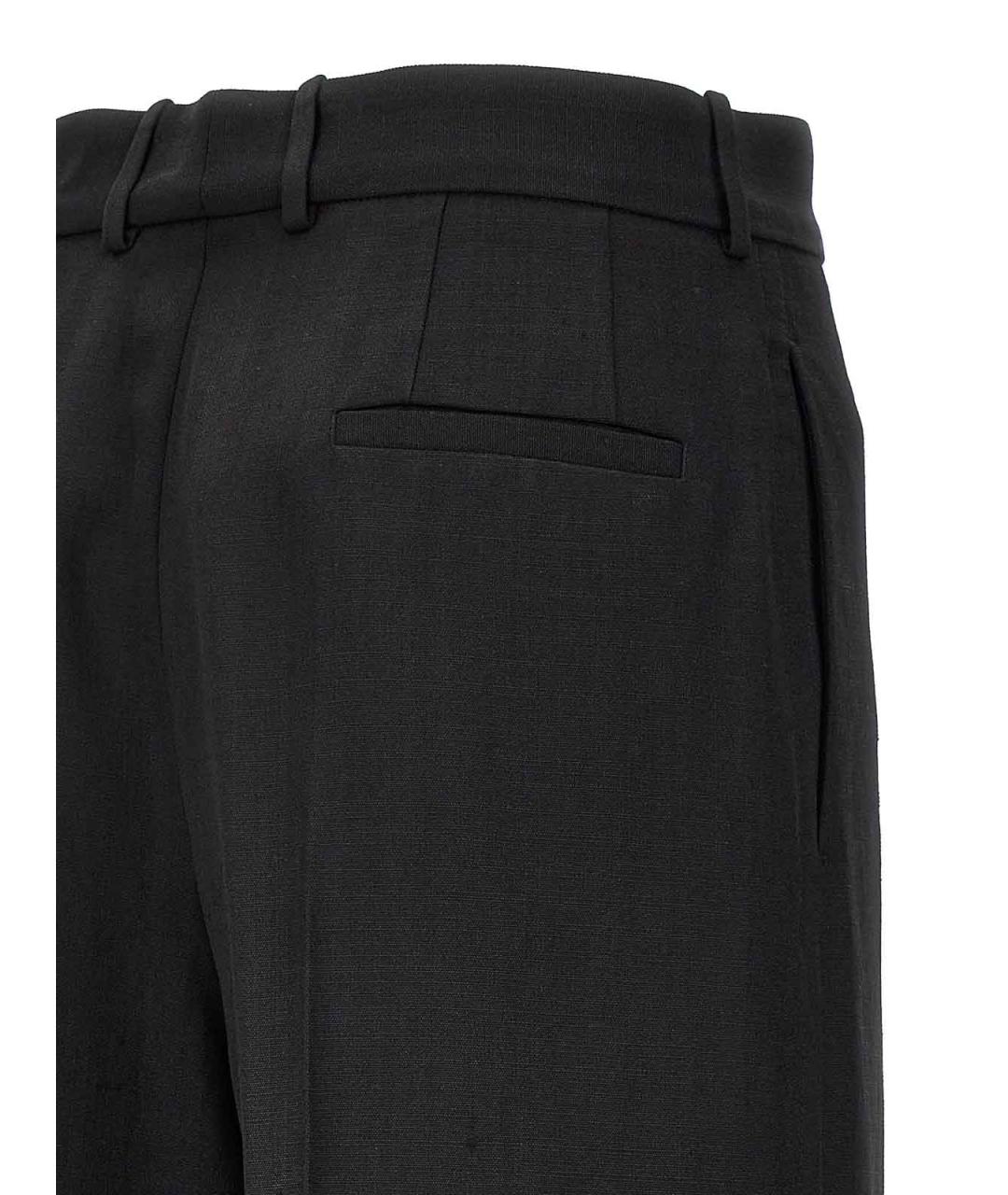 JIL SANDER Черные шелковые прямые брюки, фото 4